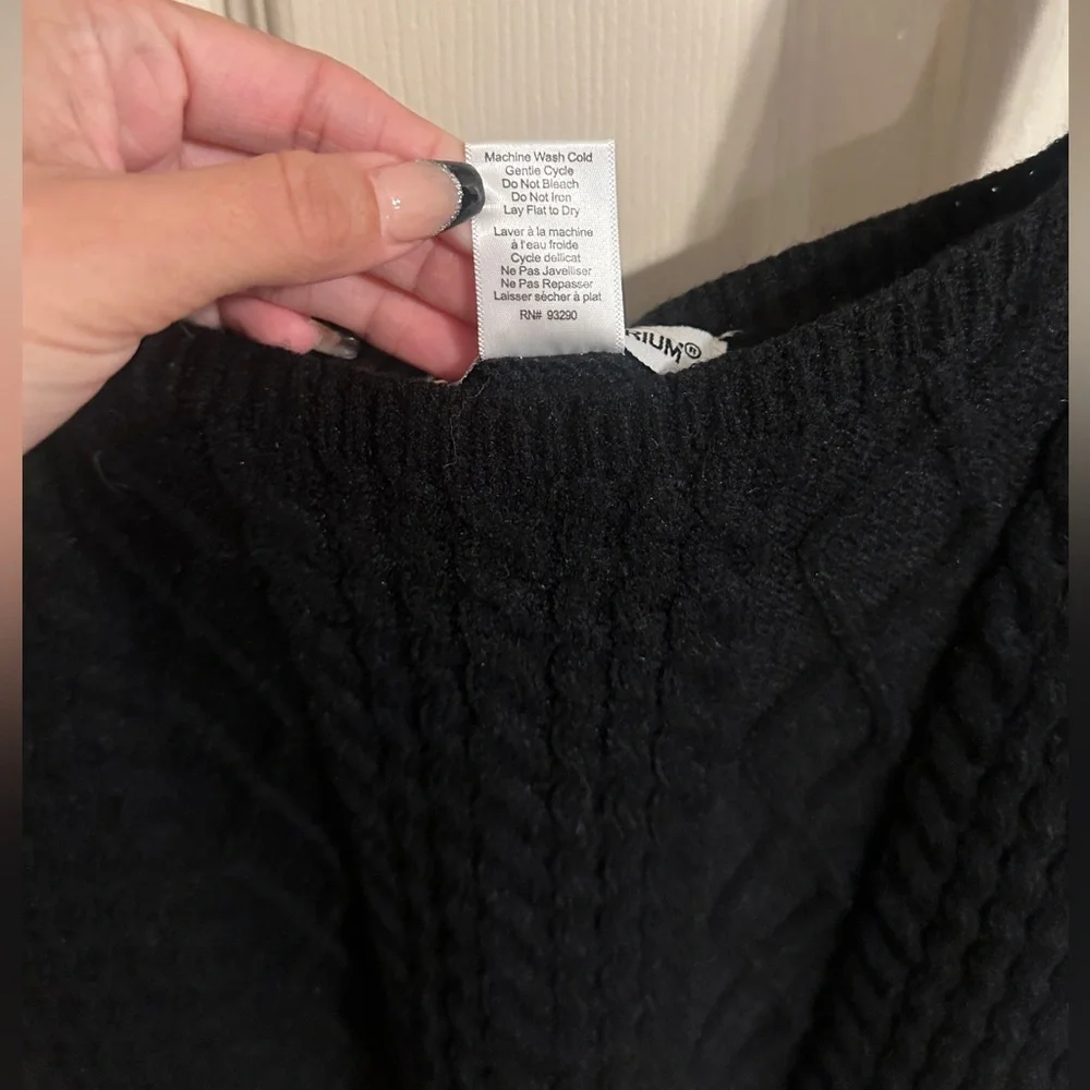 Cotton Emporium Midnight Cable Knit Tank Top, Black, Size XL, NWT